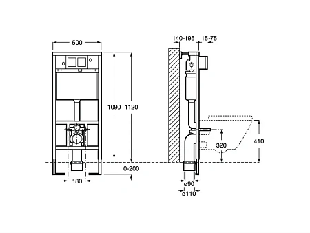 Инсталляция для унитаза Roca Duplo WC 890090020 Инсталляция для унитаза Roca Duplo WC 890090020