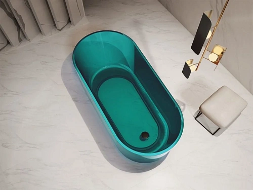 Ванна отдельностоящая ABBER AT9706Aquamarin 170x80 универсальная, бирюзовый полиэфирная смола Ванна отдельностоящая ABBER AT9706Aquamarin 170x80 универсальная, бирюзовый полиэфирная смола