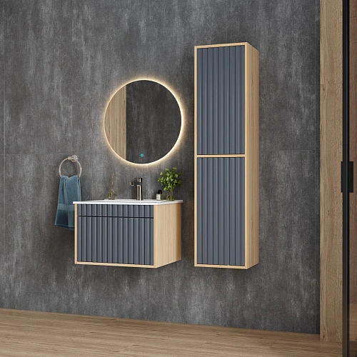 Тумба под раковину Onika Дайлер 60 см 106151 подвесная графит/дуб сонома (для Бергамо Нова 60) Тумба под раковину Onika Дайлер 60 см 106151 подвесная графит/дуб сонома (для Бергамо Нова 60)