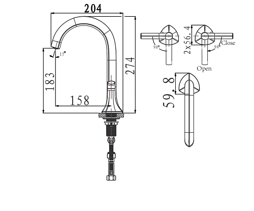 Смеситель для раковины ARROW AG4261CP хром Смеситель для раковины ARROW AG4261CP хром