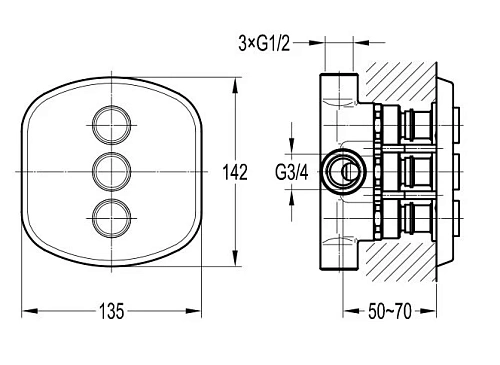 Смеситель для душа CEZARES GLOBO-F-DEV3-B-01 Смеситель для душа CEZARES GLOBO-F-DEV3-B-01