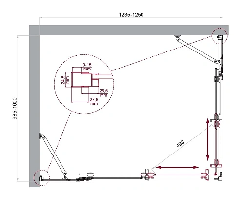 Душевой уголок BelBagno LUCE-AH-22-125/100-C-Cr Душевой уголок BelBagno LUCE-AH-22-125/100-C-Cr