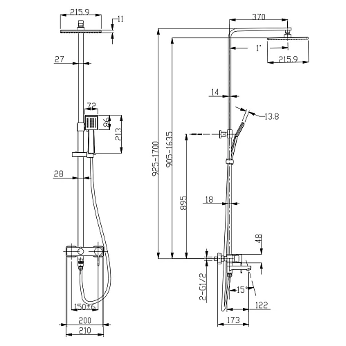Душевая система Lemark Tropic LM7004С, хром Душевая система Lemark Tropic LM7004С, хром