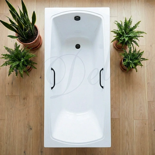 Ванна из искусственного камня Delice Veneto 180х75 DLR330062RB-G глянцевая с черными ручками Ванна из искусственного камня Delice Veneto 180х75 DLR330062RB-G глянцевая с черными ручками