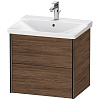 Картинка анонса товара «тумба под раковину duravit xviu xv41150b221 подвесная 61 см орех/черный»
