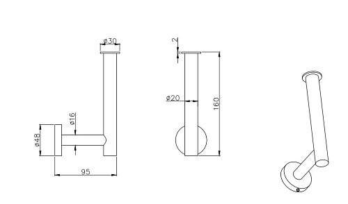Держатель туалетной бумаги Aquatek ВЕГА AQ4007MB черный матовый Держатель туалетной бумаги Aquatek ВЕГА AQ4007MB черный матовый