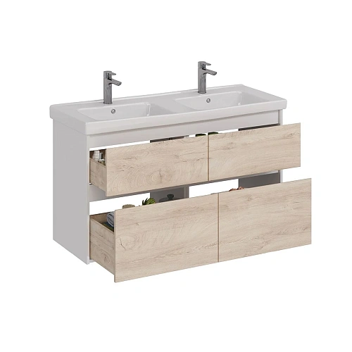 Тумба под раковину Lemark COMBI 125 см подвесная/напольная, дуб кантри/белый LM03C125T-dub Тумба под раковину Lemark COMBI 125 см подвесная/напольная, дуб кантри/белый LM03C125T-dub