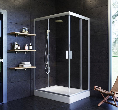 Душевой уголок AM.PM Gem W90G-404-120280-MT Twin Slide 120x80, профиль хром матовый, стекло прозрачное Душевой уголок AM.PM Gem W90G-404-120280-MT Twin Slide 120x80, профиль хром матовый, стекло прозрачное