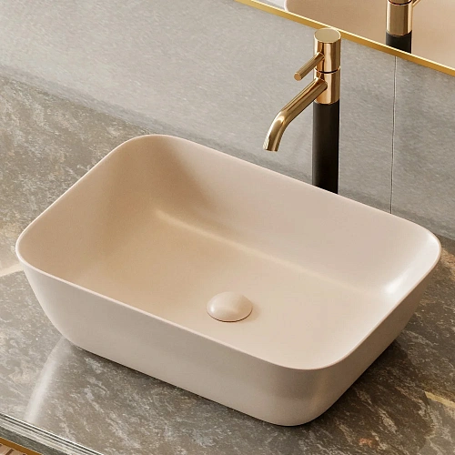 Раковина ABBER Rechteck AC2200MBE накладная светло-бежевая матовая Раковина ABBER Rechteck AC2200MBE накладная светло-бежевая матовая