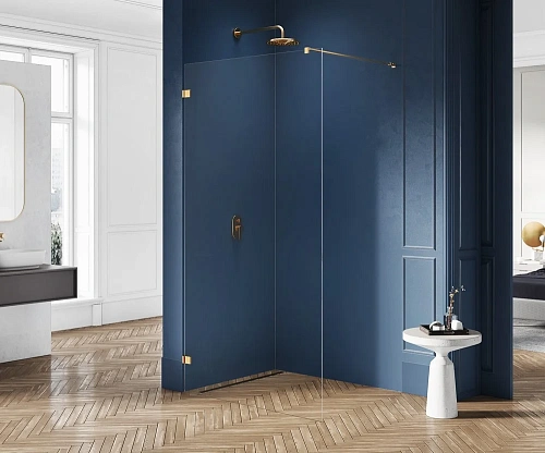 Душевая перегородка NEW TRENDY AVEXA GOLD BRUSHED 60x200 EXK-7011 брашированное золото Душевая перегородка NEW TRENDY AVEXA GOLD BRUSHED 60x200 EXK-7011 брашированное золото