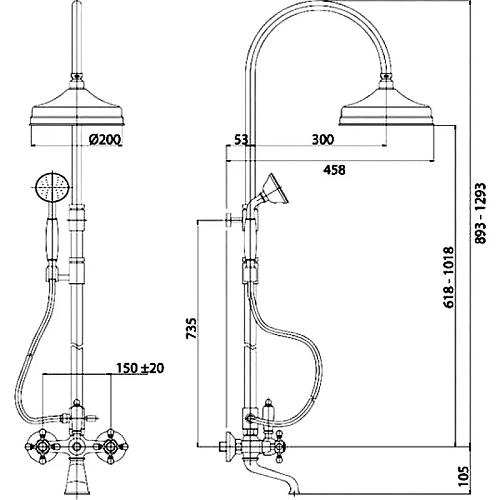 Душевая система CEZARES GOLF-CVD-02-Bi Душевая система CEZARES GOLF-CVD-02-Bi
