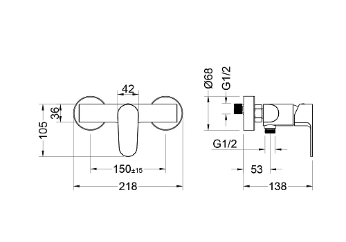 Смеситель для душа Aquatek Оберон AQ1260BG золото шлифованное Смеситель для душа Aquatek Оберон AQ1260BG золото шлифованное