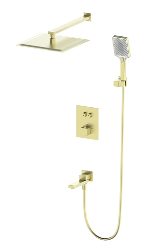 Душевая система Wonzon & Woghand с термостатом, встраиваемая, брашированное золото (WW-88929003-BG) Душевая система Wonzon & Woghand с термостатом, встраиваемая, брашированное золото (WW-88929003-BG)