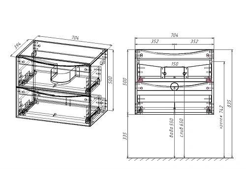 Тумба под раковину Vincea Mia Slim 700 V.Oak VMC-2MC700S1VO Тумба под раковину Vincea Mia Slim 700 V.Oak VMC-2MC700S1VO