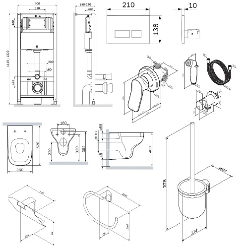 Унитаз подвесной AM.PM X-Joy CK85GI с сиденьем в комплекте с аксессуарами Унитаз подвесной AM.PM X-Joy CK85GI с сиденьем в комплекте с аксессуарами