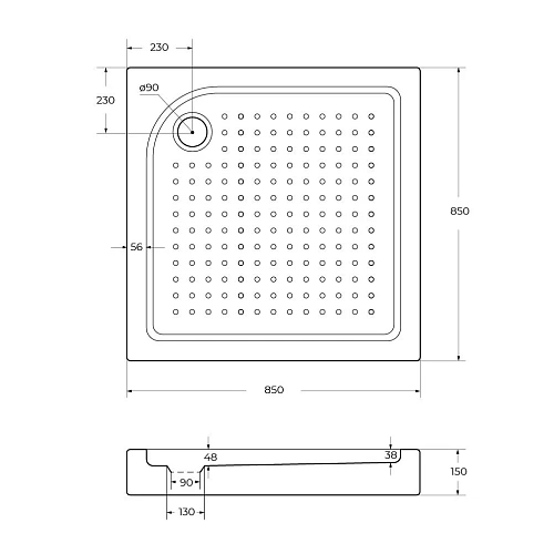 Душевой поддон BelBagno TRAY-BB-A-85-15-W 850x850 акриловый белый Душевой поддон BelBagno TRAY-BB-A-85-15-W 850x850 акриловый белый