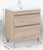 Тумба с раковиной Aquanet Нота New 75 00345801 дуб светлый