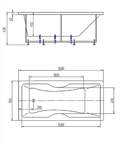 Акриловая ванна Aquatek Феникс-160 пустая с фронтальныйм экраном слив слева FEN160-0000022 Акриловая ванна Aquatek Феникс-160 пустая с фронтальныйм экраном слив слева FEN160-0000022