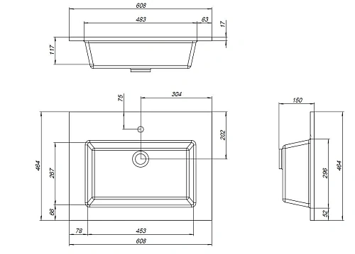 Раковина Aquanet Текла 60 00328984 Раковина Aquanet Текла 60 00328984