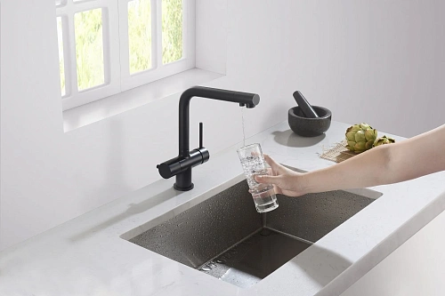 Смеситель для кухни Timo Saona 2396/03F с подключением фильтра черный Смеситель для кухни Timo Saona 2396/03F с подключением фильтра черный