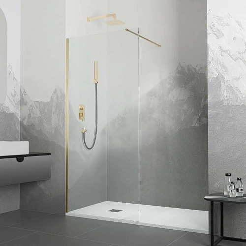 Душевая перегородка RGW Walk In WA-10G 900 мм 02101009-16 золото brush, Easy Clean Душевая перегородка RGW Walk In WA-10G 900 мм 02101009-16 золото brush, Easy Clean