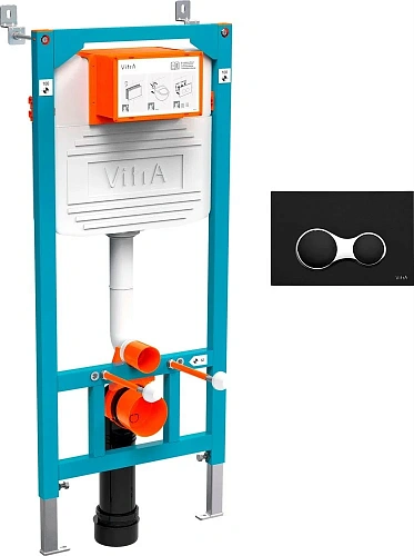 Комплект Унитаз подвесной STWORKI Rotenburg SWH52 безободковый + Инсталляция VitrA 800-2011 с черной 534890 Комплект Унитаз подвесной STWORKI Rotenburg SWH52 безободковый + Инсталляция VitrA 800-2011 с черной 534890