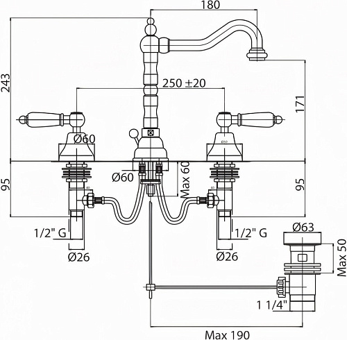 Смеситель для раковины CEZARES FIRST-BLS2-03/24-M Смеситель для раковины CEZARES FIRST-BLS2-03/24-M