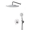 Душевая система CEZARES LEAF-DSIP-30-L-01 встраиваемая, верхним душем 30 см с кронштейном и ручным душем со штуцером, держателем и шлангом, хром
