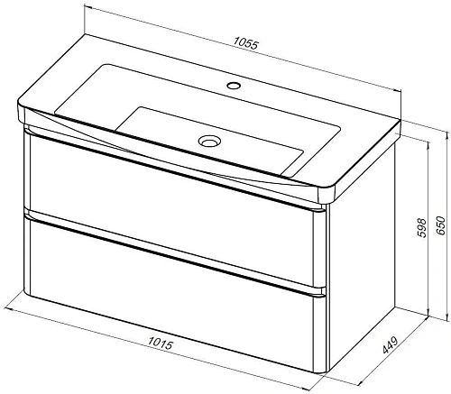 Тумба под раковину Aquanet Эмбер 105 черный матовый 00330470 напольная/подвесная Тумба под раковину Aquanet Эмбер 105 черный матовый 00330470 напольная/подвесная