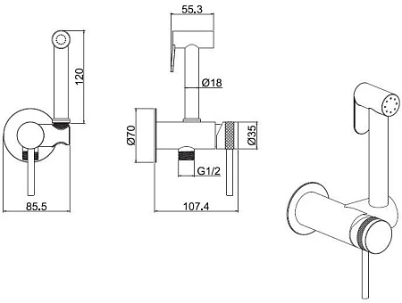Гигиенический душ Allen Brau Priority 5.31A29-31 черный матовый (с внутренней частью) Гигиенический душ Allen Brau Priority 5.31A29-31 черный матовый (с внутренней частью)