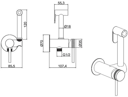 Гигиенический душ Allen Brau Priority 5.31A29-00 хром (с внутренней частью) Гигиенический душ Allen Brau Priority 5.31A29-00 хром (с внутренней частью)