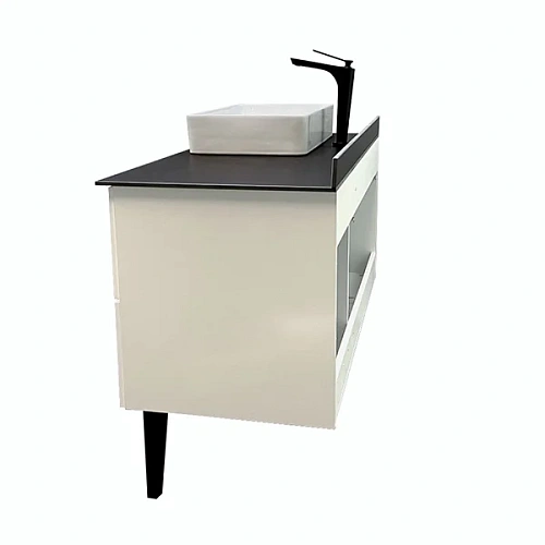 Тумба с раковиной Comforty Империя-120 00-00013788 белая с графитовой столешницей с Comforty 78189 Тумба с раковиной Comforty Империя-120 00-00013788 белая с графитовой столешницей с Comforty 78189