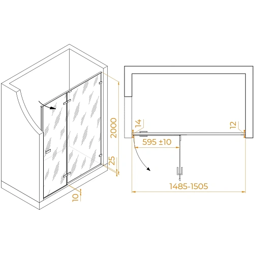 Душевая дверь RGW Stilvoll SV-004 1500 мм хром 353200415-21 Душевая дверь RGW Stilvoll SV-004 1500 мм хром 353200415-21