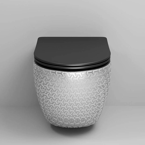 Унитаз подвесной GROSSMAN GR-4411SBRS 550x360x375 серебро внутри черный безободковый с тонкой крышкой Унитаз подвесной GROSSMAN GR-4411SBRS 550x360x375 серебро внутри черный безободковый с тонкой крышкой