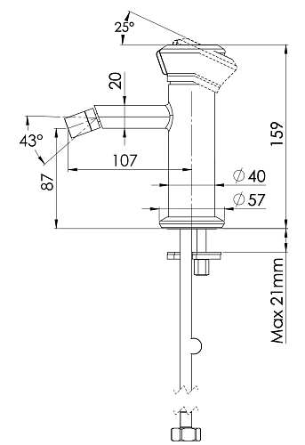 Смеситель для биде Remer Element ET22 Смеситель для биде Remer Element ET22