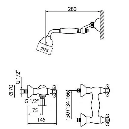 Смеситель для душа Webert Ottocento OT760101010 Смеситель для душа Webert Ottocento OT760101010