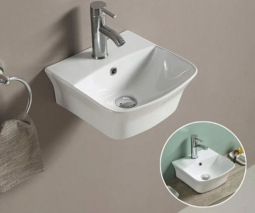 Раковина CeramaLux 78369A подвесная, белый Раковина CeramaLux 78369A подвесная, белый