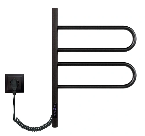 Полотенцесушитель электрический Vincea VTD-1R1CBE 44x60, черный, таймер Полотенцесушитель электрический Vincea VTD-1R1CBE 44x60, черный, таймер