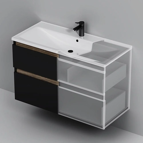 Тумба под раковину AM.PM X-Joy M85AFHX1002BM подвесная, 100 см, черный матовый Тумба под раковину AM.PM X-Joy M85AFHX1002BM подвесная, 100 см, черный матовый