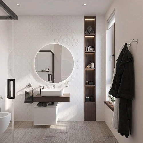 Столешница STWORKI Ольборг 80 дуб карпентер, без отверстий, с тумбой 50, с раковиной STWORKI Soul 1 489279 Столешница STWORKI Ольборг 80 дуб карпентер, без отверстий, с тумбой 50, с раковиной STWORKI Soul 1 489279