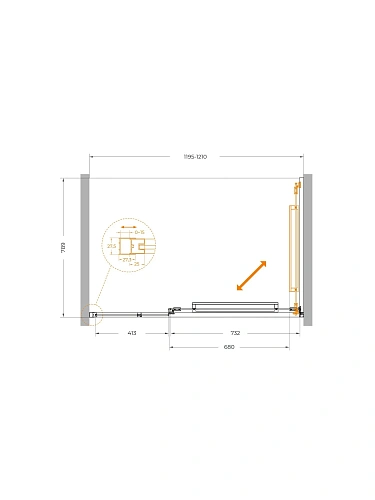 Душевая дверь CEZARES LUX-B-FS-11-120-C-BORO 120 см, профиль брашированное золото, стекло прозрачное Душевая дверь CEZARES LUX-B-FS-11-120-C-BORO 120 см, профиль брашированное золото, стекло прозрачное