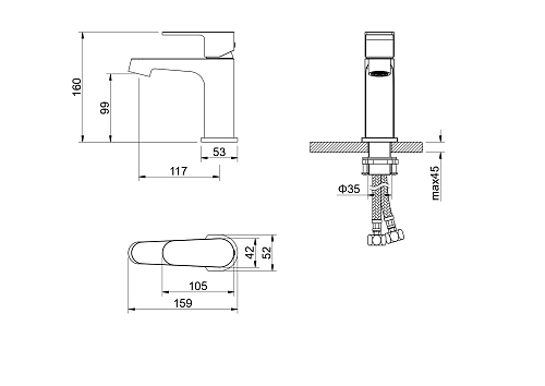 Смеситель для раковины Aquatek ОБЕРОН AQ1210MB Черный матовый Смеситель для раковины Aquatek ОБЕРОН AQ1210MB Черный матовый