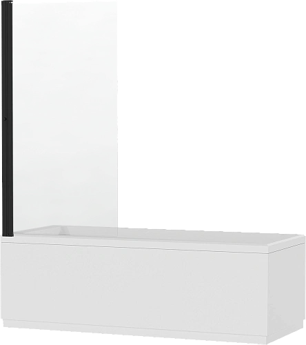 Шторка на ванну DIWO Анапа распашная 75х140, профиль черный матовый 569212 Шторка на ванну DIWO Анапа распашная 75х140, профиль черный матовый 569212