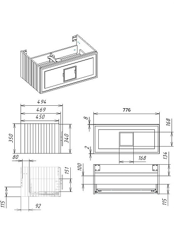 Тумба под раковину La Fenice Cubo Grigio 80 FNC-01-CUB-G-80 серая Тумба под раковину La Fenice Cubo Grigio 80 FNC-01-CUB-G-80 серая