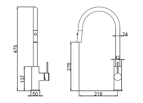 Смеситель для кухни Vincea City VKF-2C1GM, вороненая сталь Смеситель для кухни Vincea City VKF-2C1GM, вороненая сталь