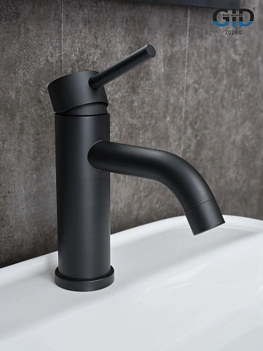 Смеситель для раковины Gid Inga SS096-BM-K SS096BMK черный матовый Смеситель для раковины Gid Inga SS096-BM-K SS096BMK черный матовый