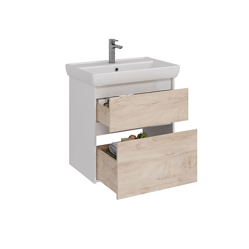 Тумба под раковину Lemark COMBI 70 см подвесная/напольная, дуб кантри/белый LM03C70T-dub Тумба под раковину Lemark COMBI 70 см подвесная/напольная, дуб кантри/белый LM03C70T-dub