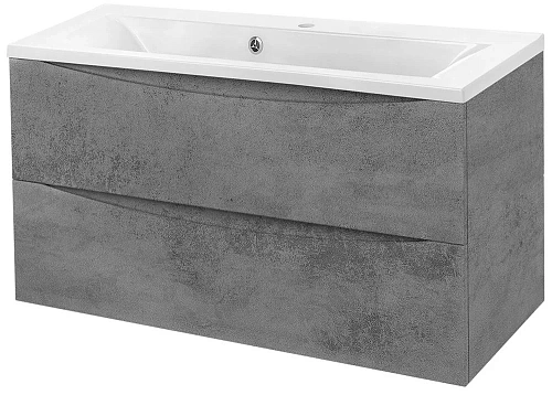 Тумба под раковину Vincea Mia 900 подвесная, 2 выкатных ящика soft close, Beton VMC-2MA900BT Тумба под раковину Vincea Mia 900 подвесная, 2 выкатных ящика soft close, Beton VMC-2MA900BT