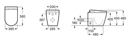 Унитаз SMART Roca Inspira In-Wash приставной с сиденьем rimless 803063001 Унитаз SMART Roca Inspira In-Wash приставной с сиденьем rimless 803063001