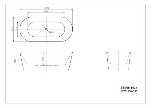 Ванна отдельностоящая BelBagno BB306-1675 1675x790 акриловая Ванна отдельностоящая BelBagno BB306-1675 1675x790 акриловая